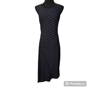 DKNY Navy Women’s Dress with White Stripes | Size 16